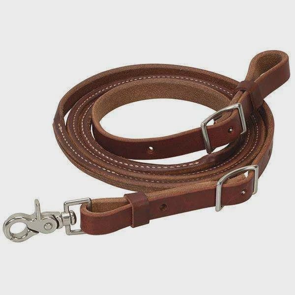 Oiled Canyon Rose Heavy Harness Round Roper Rein, 3/4&quot;