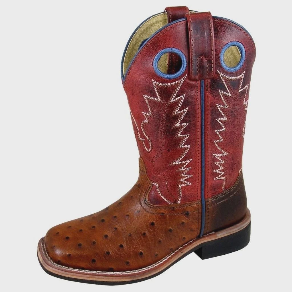 Smoky Mountain Western Boots Boys Cheyenne Square Toe Red