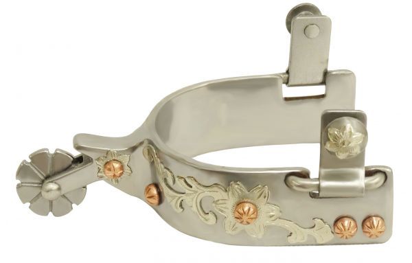 Ladies stainless steel spur with copper studs