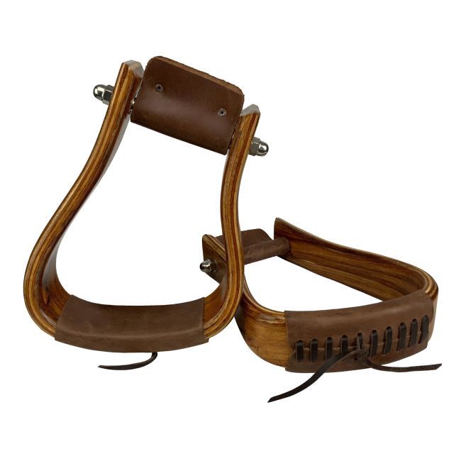 Mahogany Angled Flat Bottom Stirrups