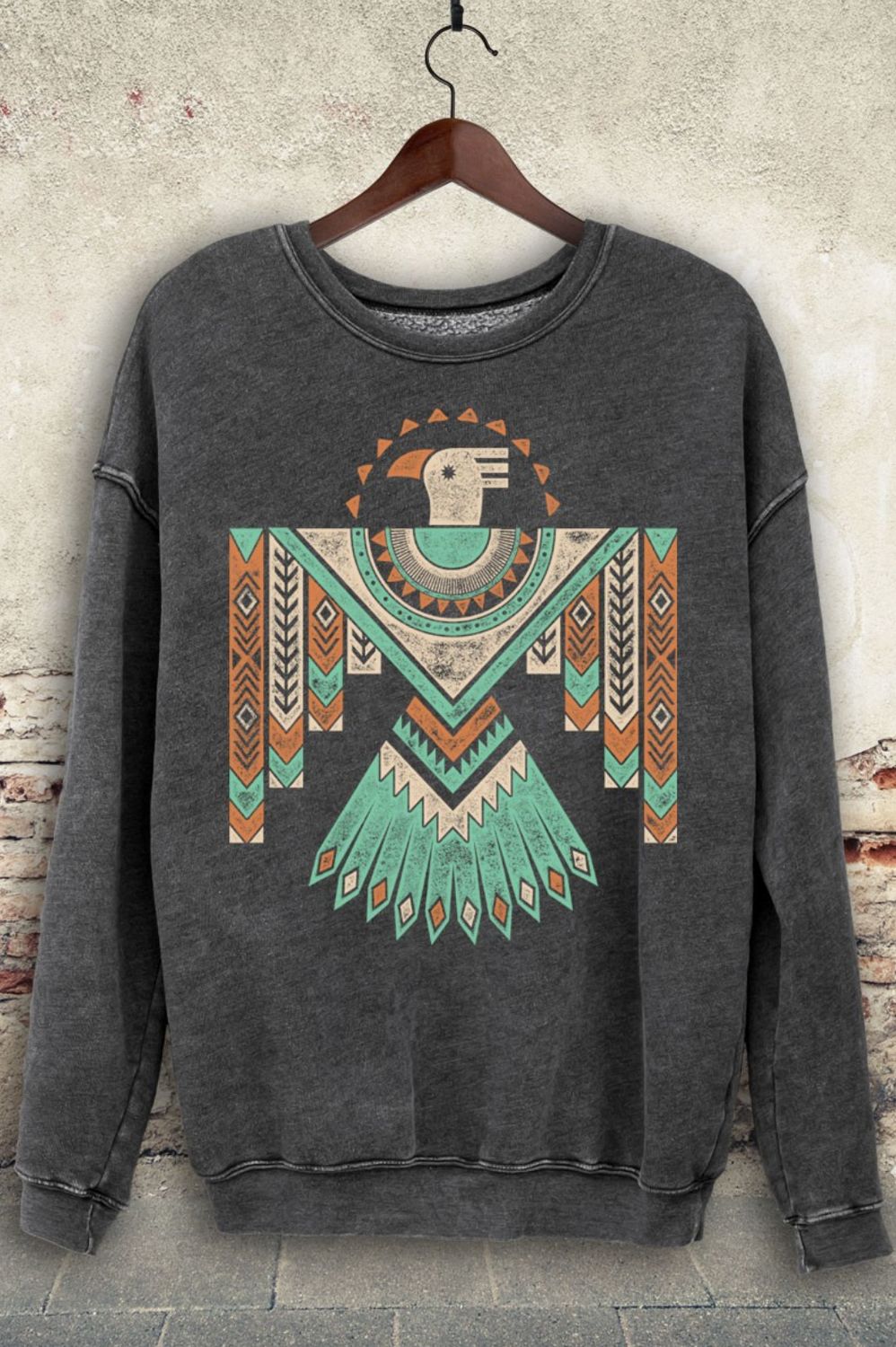 Aztec Bird Graphic Sweatshirt