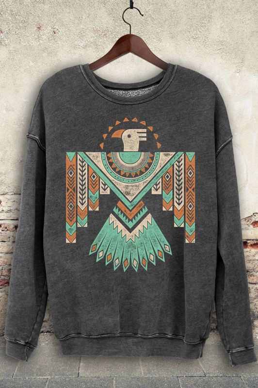 Aztec Bird Graphic Sweatshirt