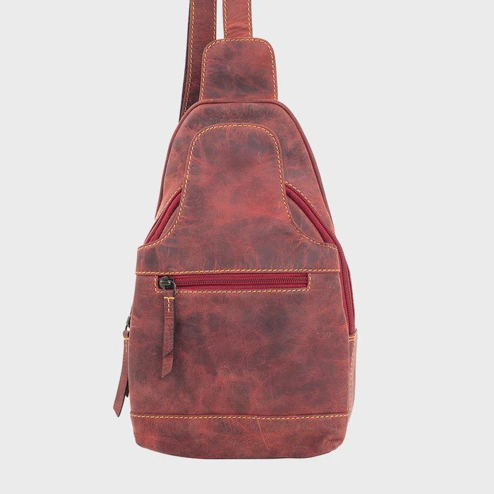 Western Fork Sling Bag In Red Russet