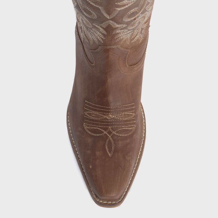 Syllvia Prairie Leather Boots in Bourbon Brown