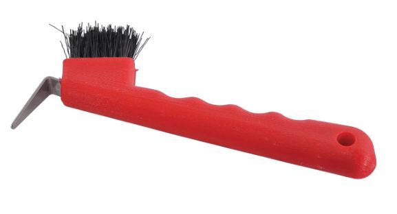 Finger Grip Hoof Pick with Brush
