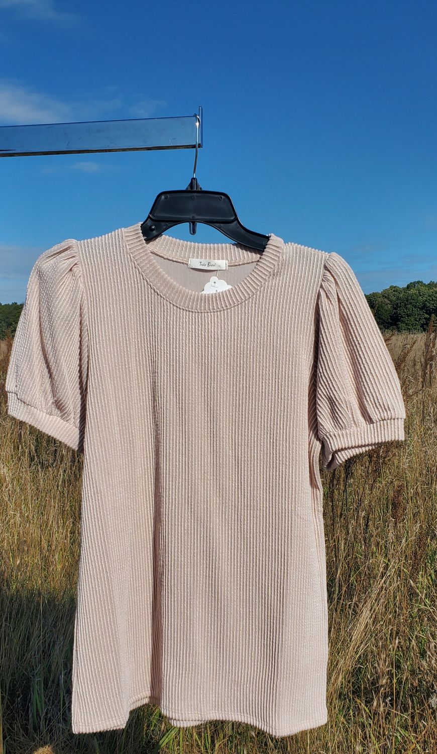 Women&#39;s Short Sleeve Ribbed Top