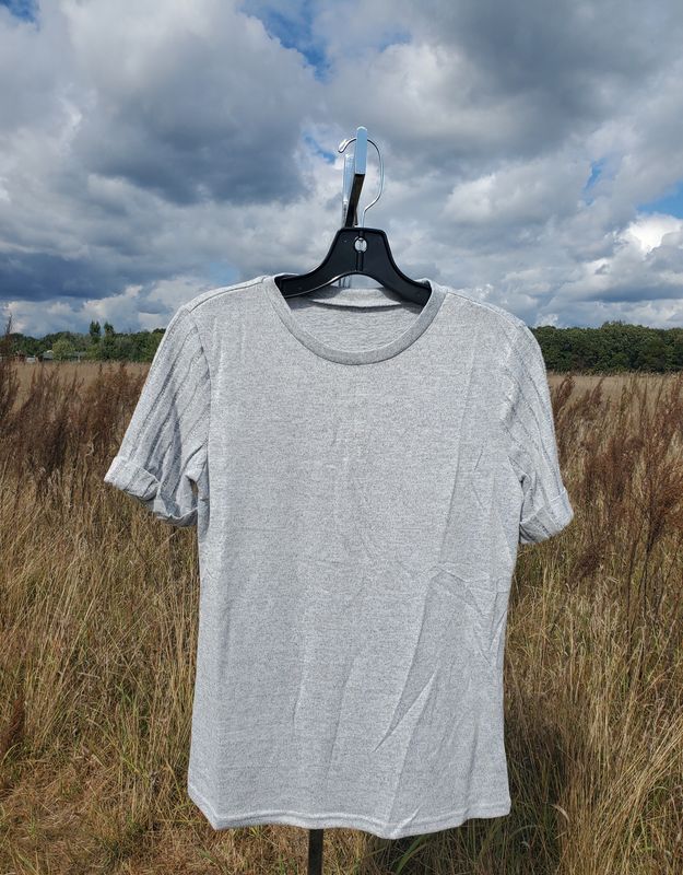 Grey Contrast Texture Tee
