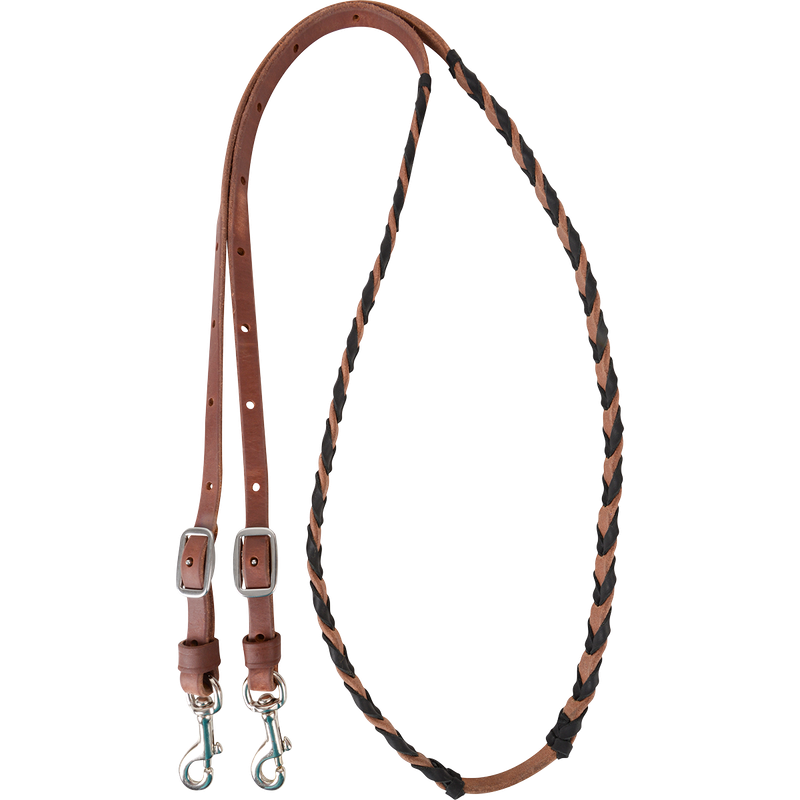 Latigo Laced Barrel Rein- Multiple Colors