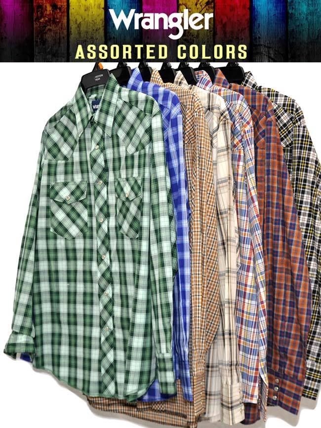 Wrangler Sport Western Snap Shirt Long Sleeve Plaid