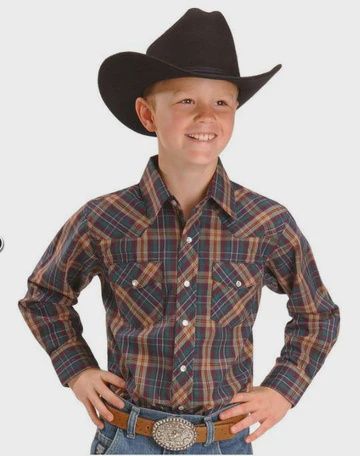 Wrangler Boys Assorted Plaid Western Shirt Style