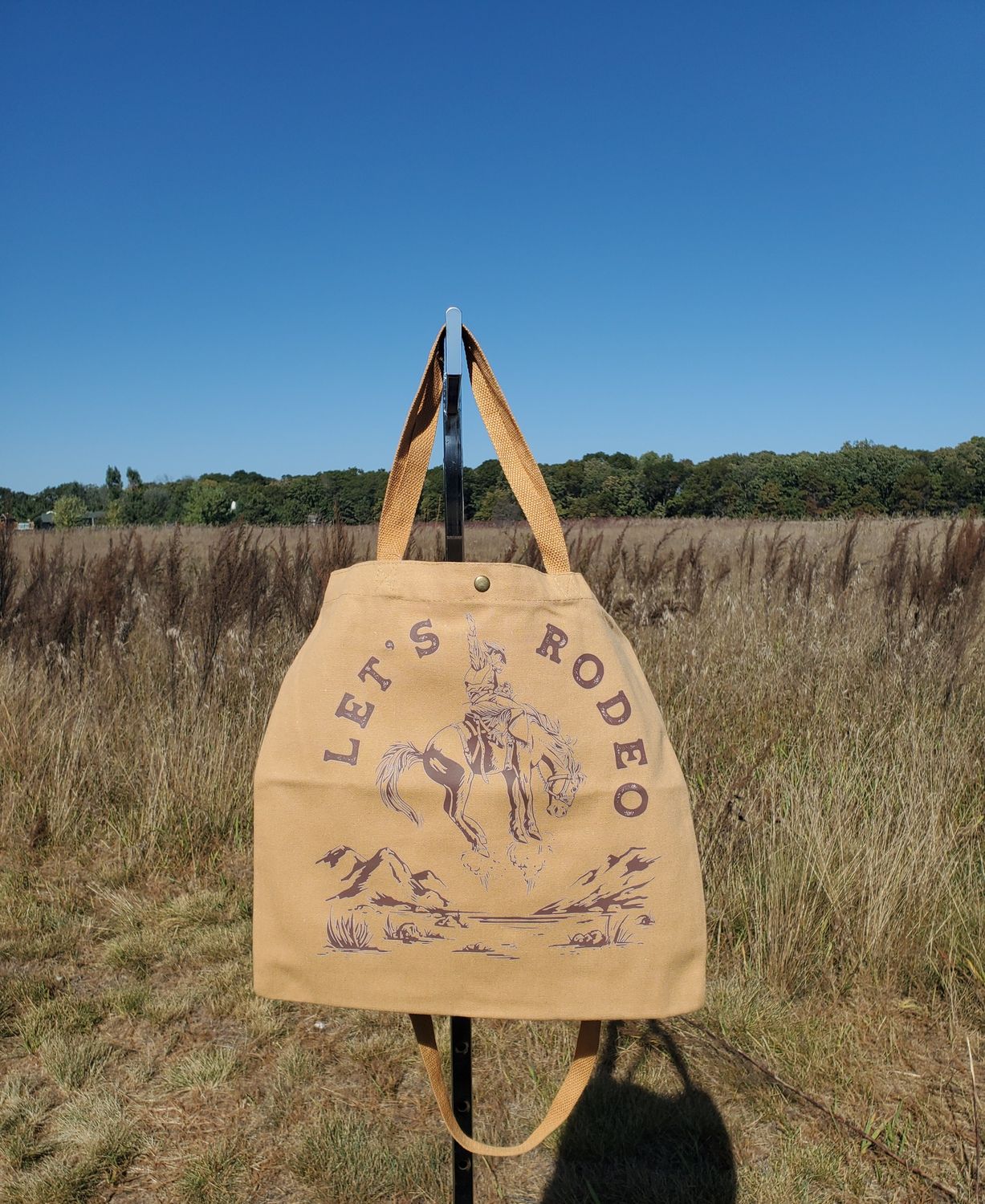 &quot;Let&#39;s Rodeo&quot; Canvas Tote Bag