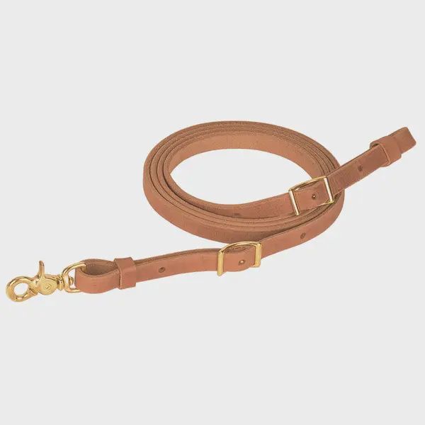 Russet Single-Ply Heavy Hareness Roper Rein, 7&#39;