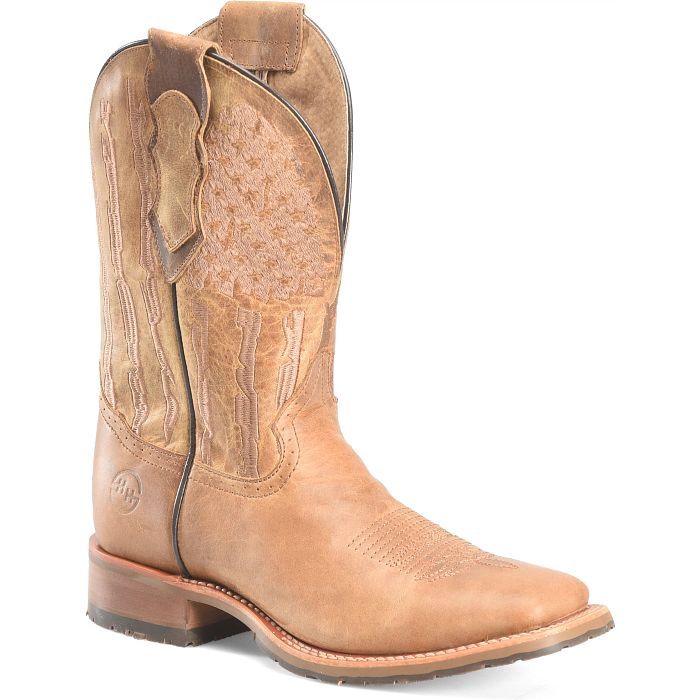 Double H Covada 11&quot; Wide Sq Toe Flag Western Boot