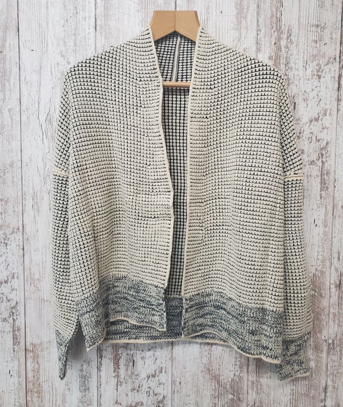 Cozy Knit Cardigan Open Front with Trim