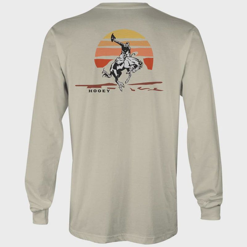 &quot;Sunset Bronc&quot; Cream Long Sleeve Tee Shirt