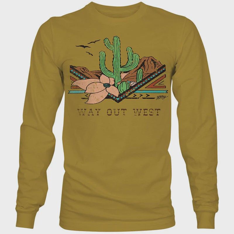 &quot;Way Out West&quot; Mustard Long Sleeve T-shirt