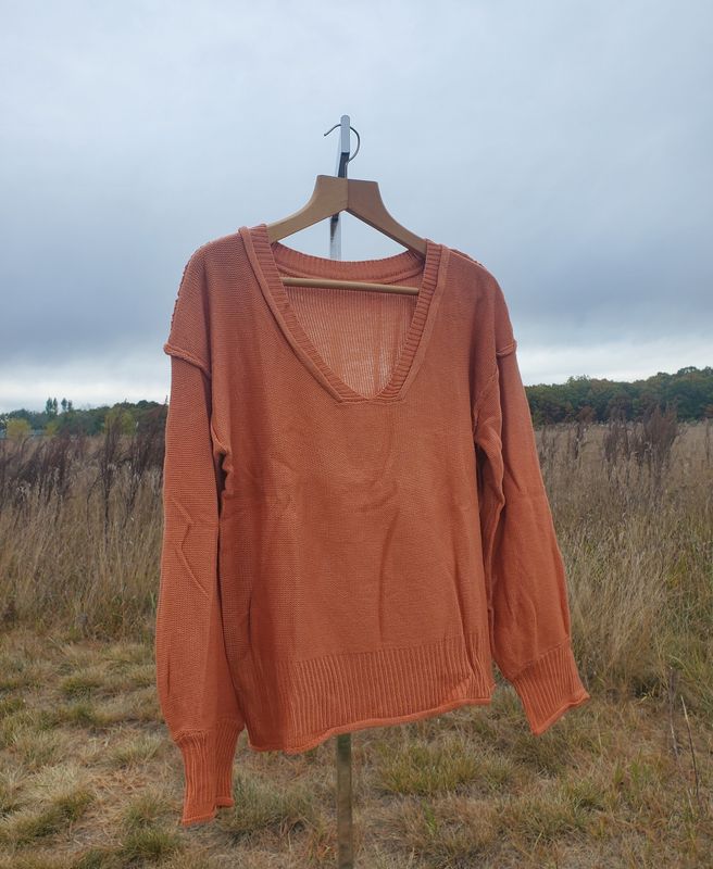 Hem Stitched Western Knit Sweater