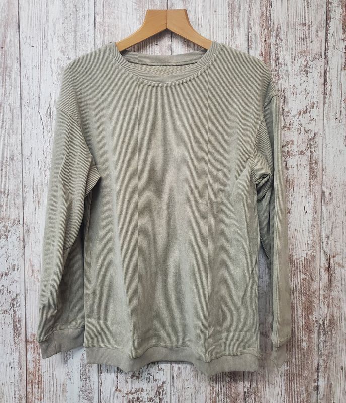 Waffle Knit Crewneck Sweatshirt