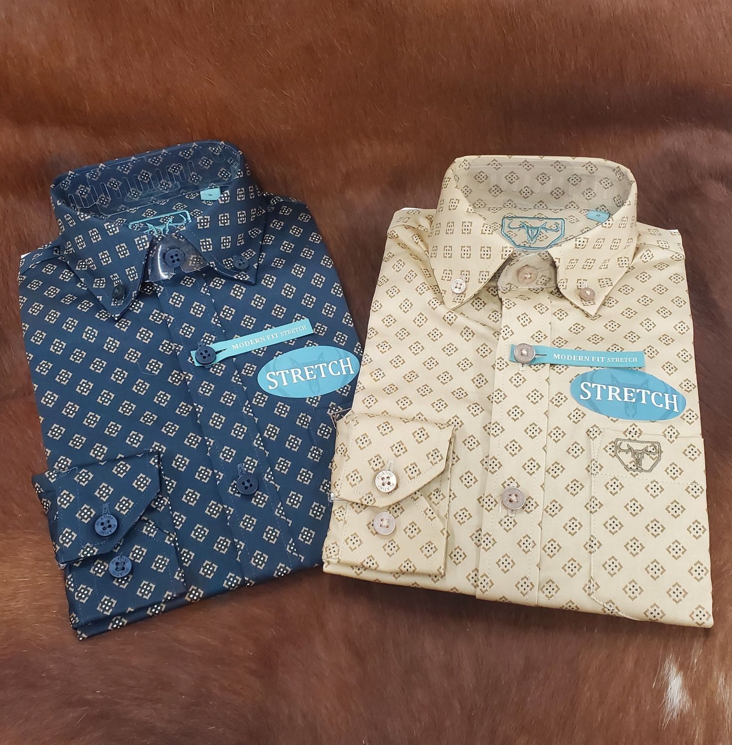 Kid&#39;s Cotton Monogram Digital Print Dress Shirt