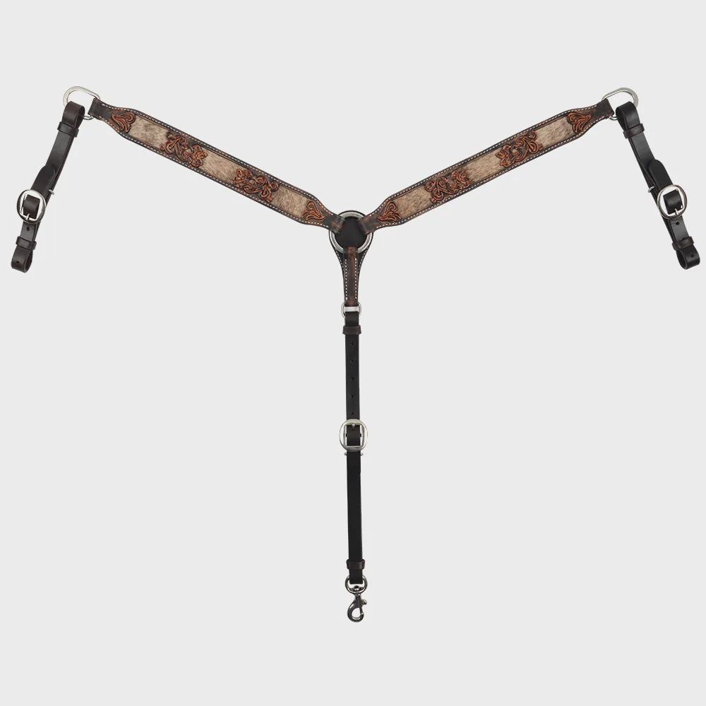 Inlay Filigree Hair On Hide Pony Breast Collar