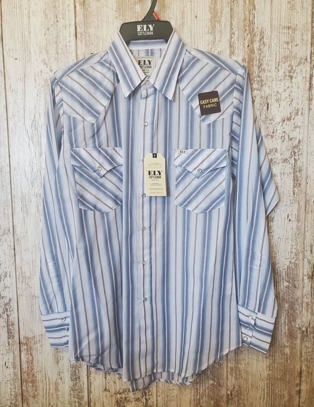 TALL Assorted Stripe Long Sleeve Western Snap Shirt