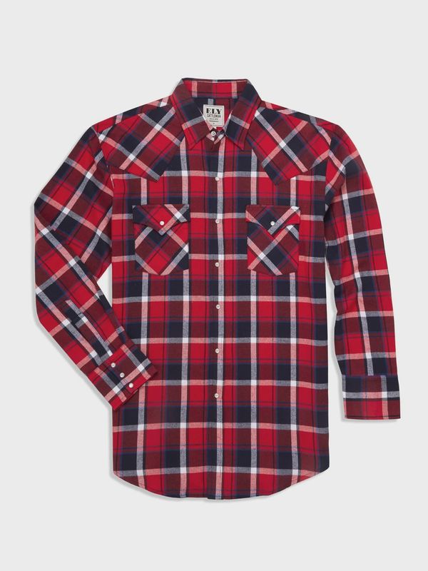 Flannel Plaid Western Snap Shirt