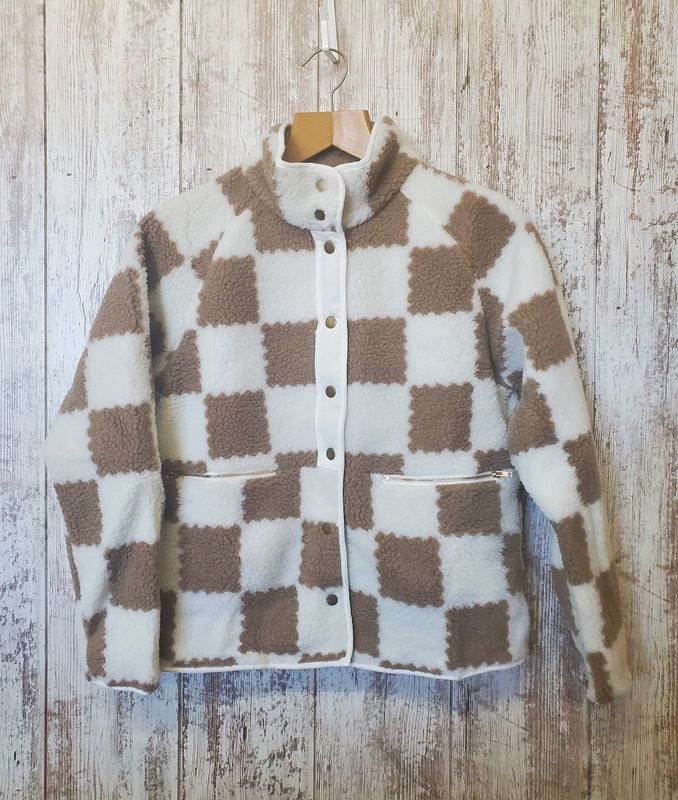 Sherpa Checked Pattern Jacket
