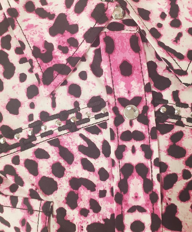 Kid's Berry Leopard Long Sleeve Western Shirt