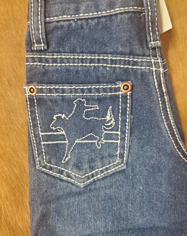 Bronc Stitched Boot Cut Jean Medium Wash