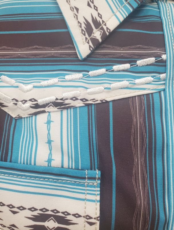 Kid's Striped Serape Long Sleeve Western Shirt