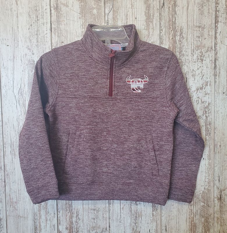 Serape Knobby Fleece Pullover Burgundy