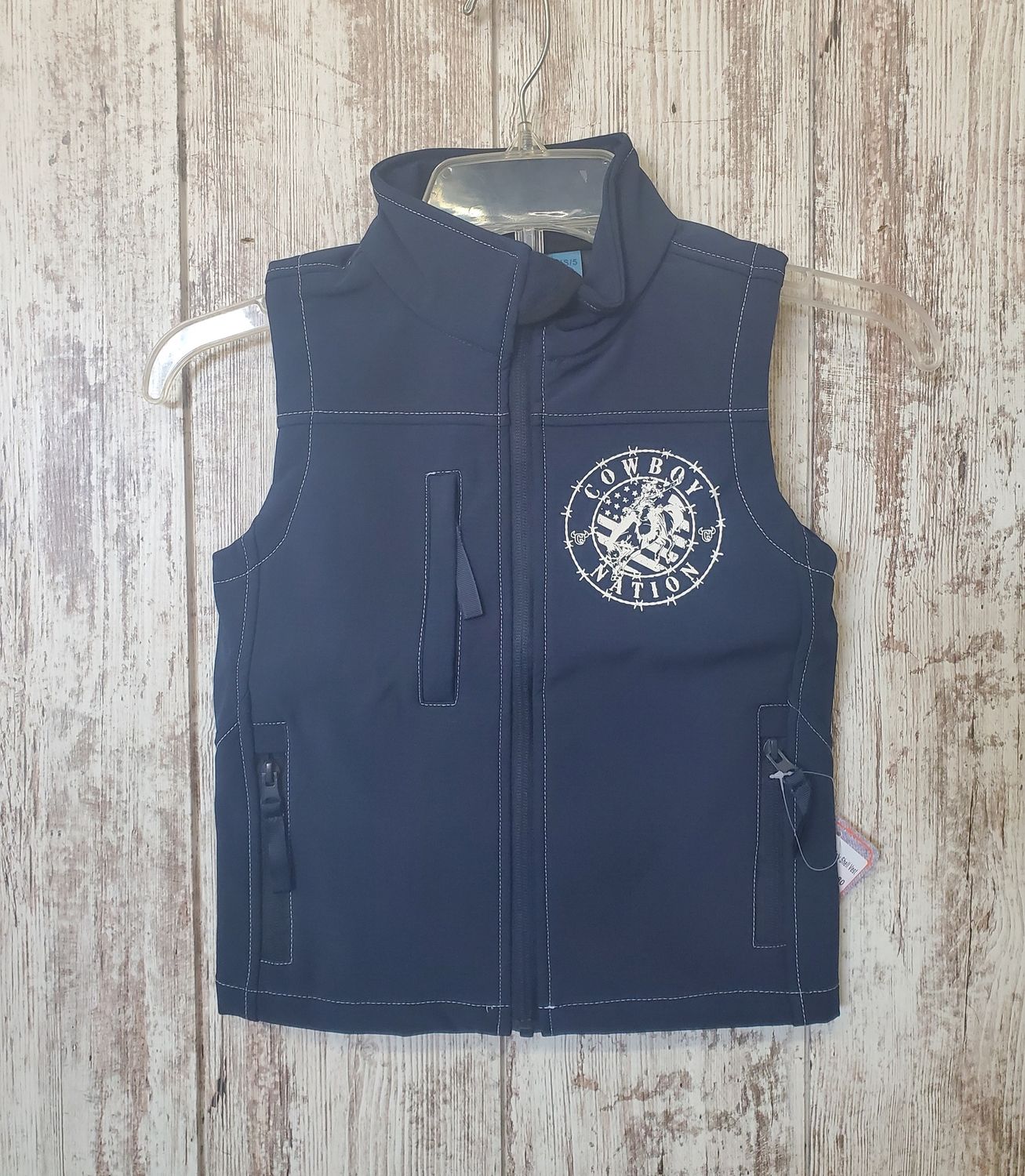 Youth Cowboy Nation Poly Shell Vest Navy