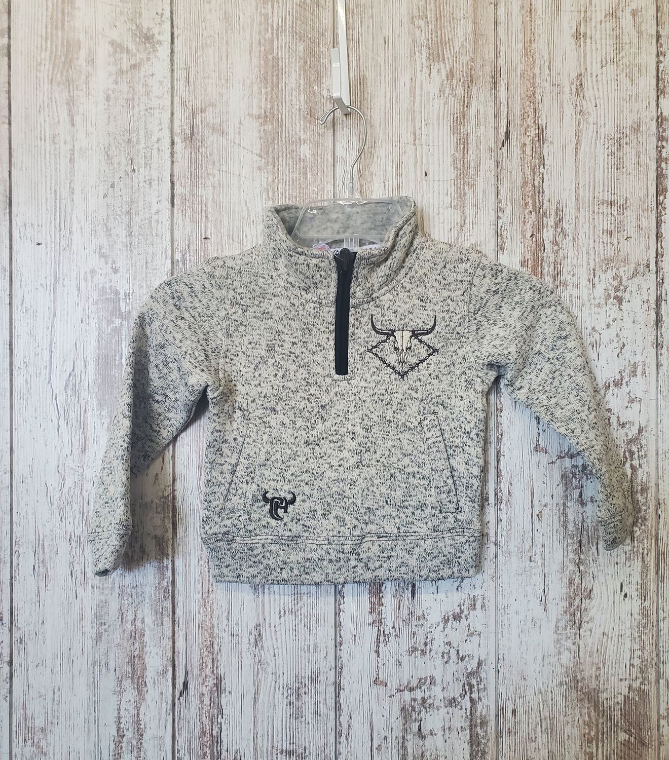 Barbwire Skull Speckle Fleece Pullover