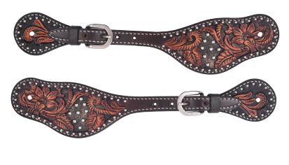 Men&#39;s Dark Flash Arizona Flower Chocolate Spur Straps