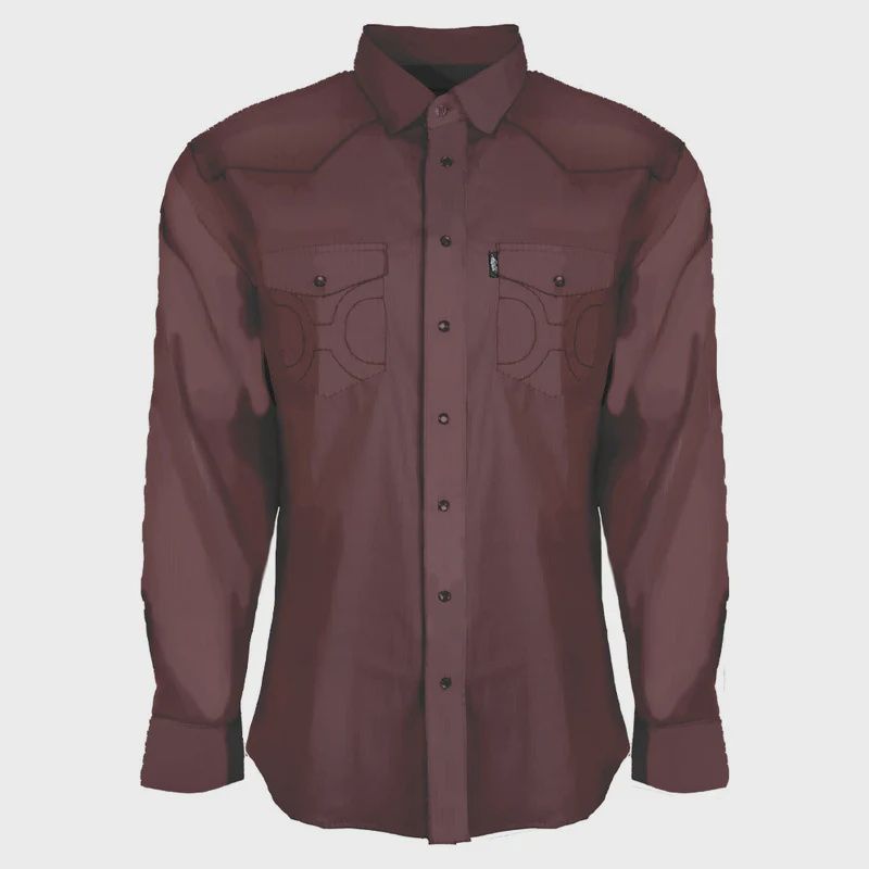 &quot;Dos Sol&quot; Long Sleeve Pearl Snap Shirt