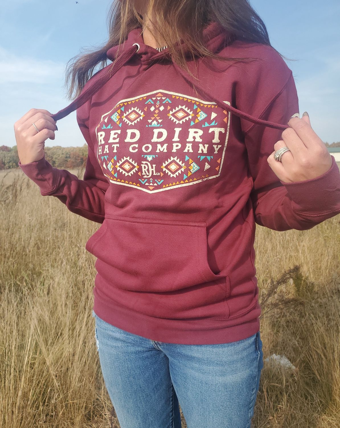 Red Dirt Co. Cowboy Aztec Hoodie