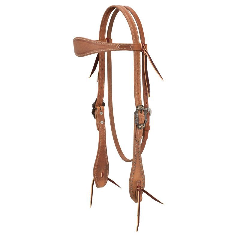 Rough Out Russet Browband Headstall with Spots