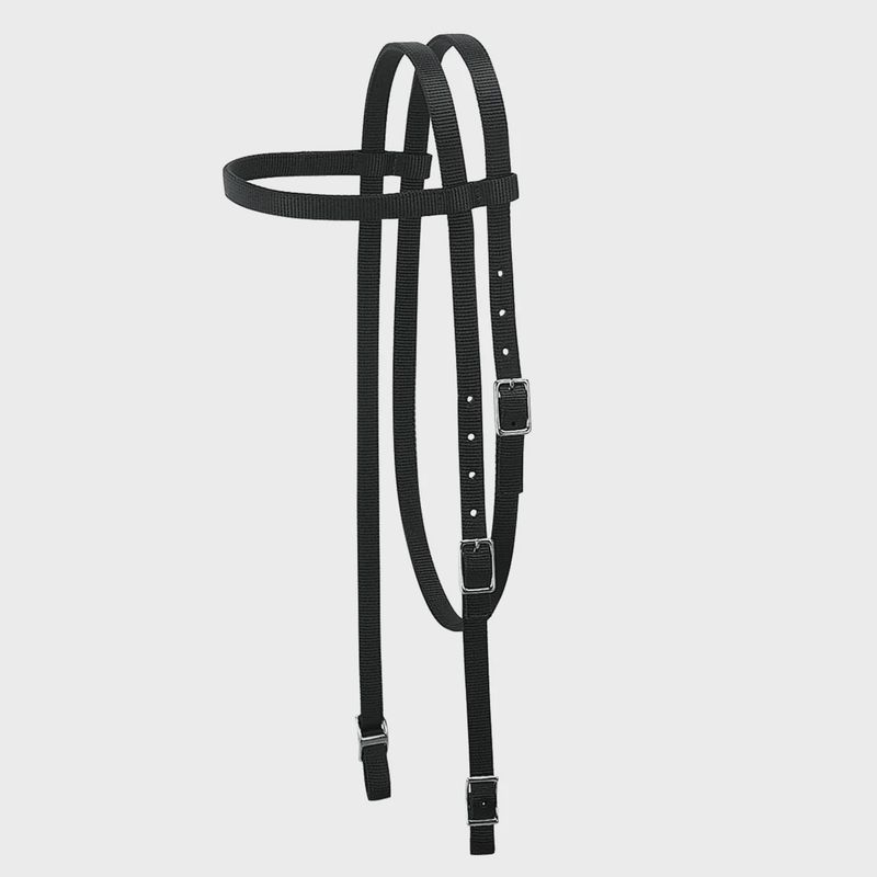 Nylon Browband Headstall, Color: Black