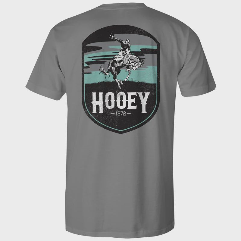&quot;Cheyenne&quot; Grey w/Turquoise/Grey/White Logo Pocket T-shirt