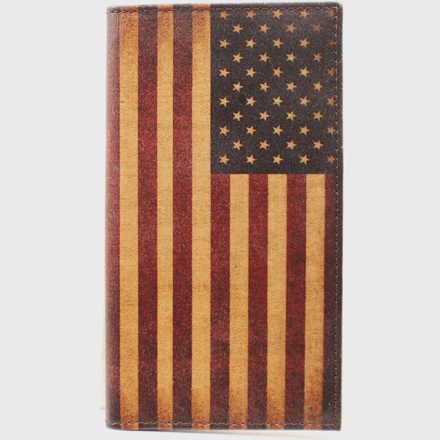 Nocona Vintage Leather US Flag Rodeo Wallet