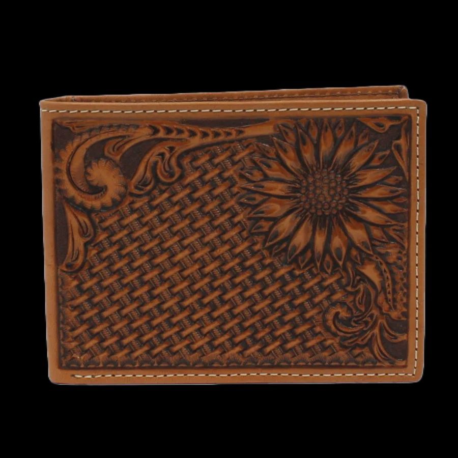 Sunflower Bifold Western Leather Wallet
