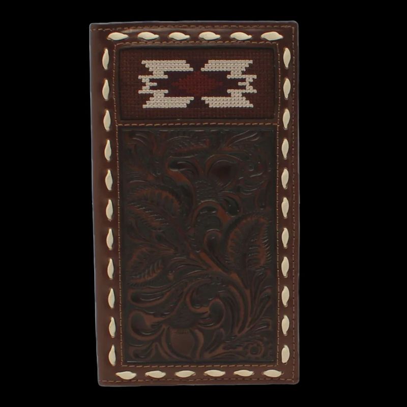 Southwestern Buck Lacing Brown Rodeo Wallet