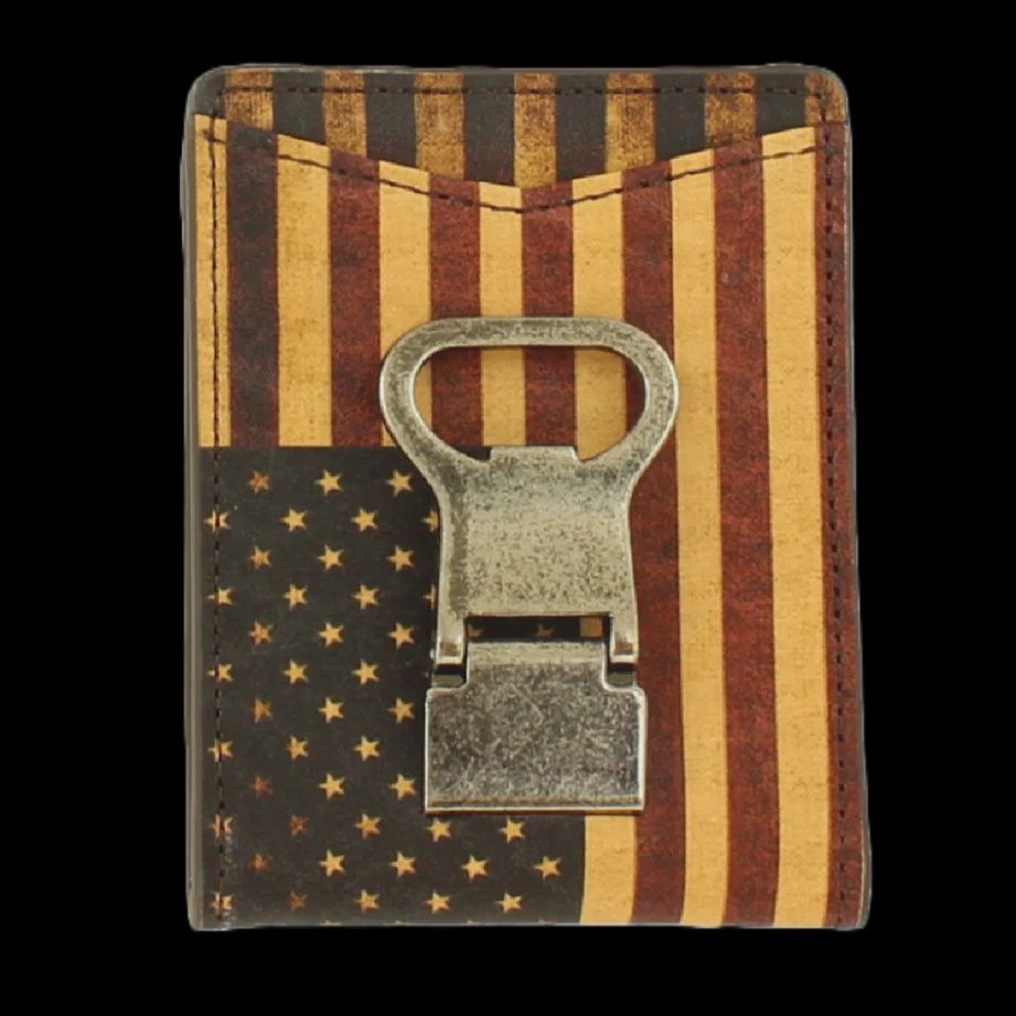 Vintage American Flag Money Clip Wallet