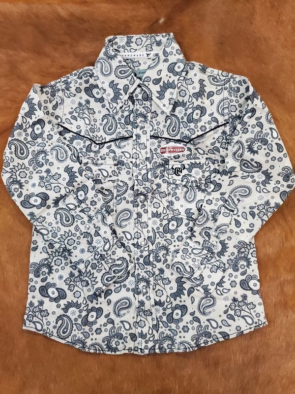 Paisley Print Long Sleeve Western Shirt