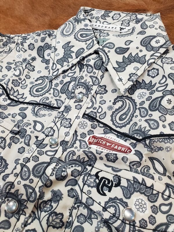 Paisley Print Long Sleeve Western Shirt