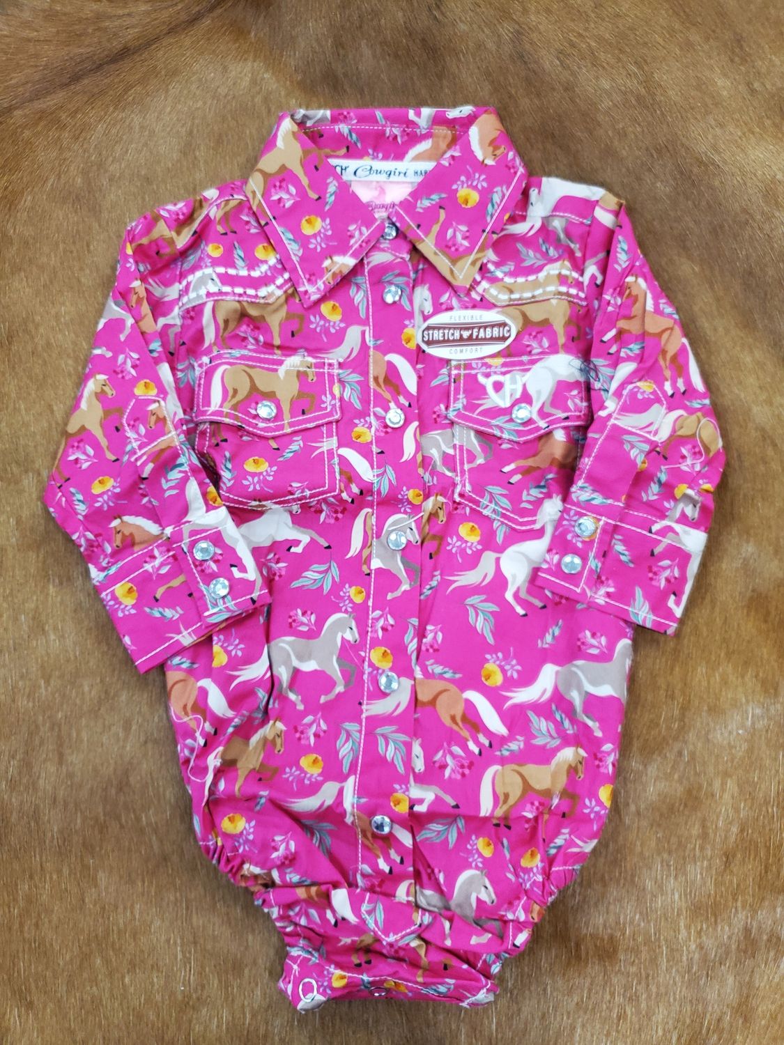 Dream Horse Floral Long Sleeve Romper