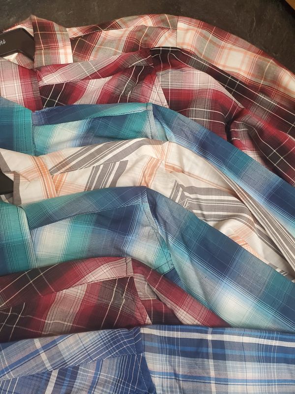 Plaid Long Sleeve Pearl Snap-Assorted Colors