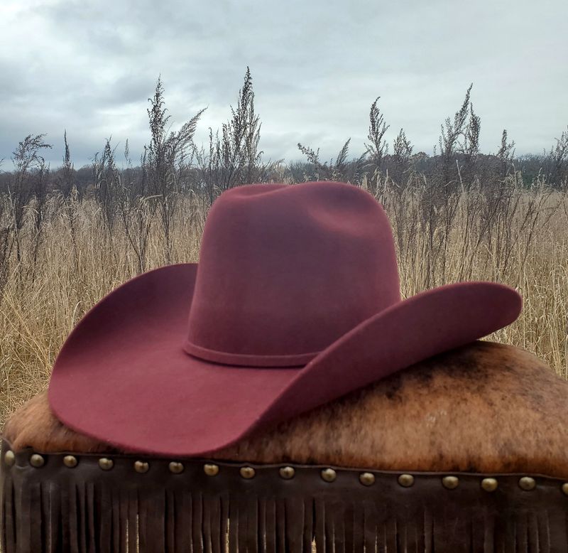 &quot;The Mesa&quot; Pure Wool WP Burgundy Cowboy Hat