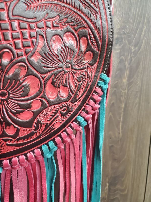 Rosa Crimson Round Bag