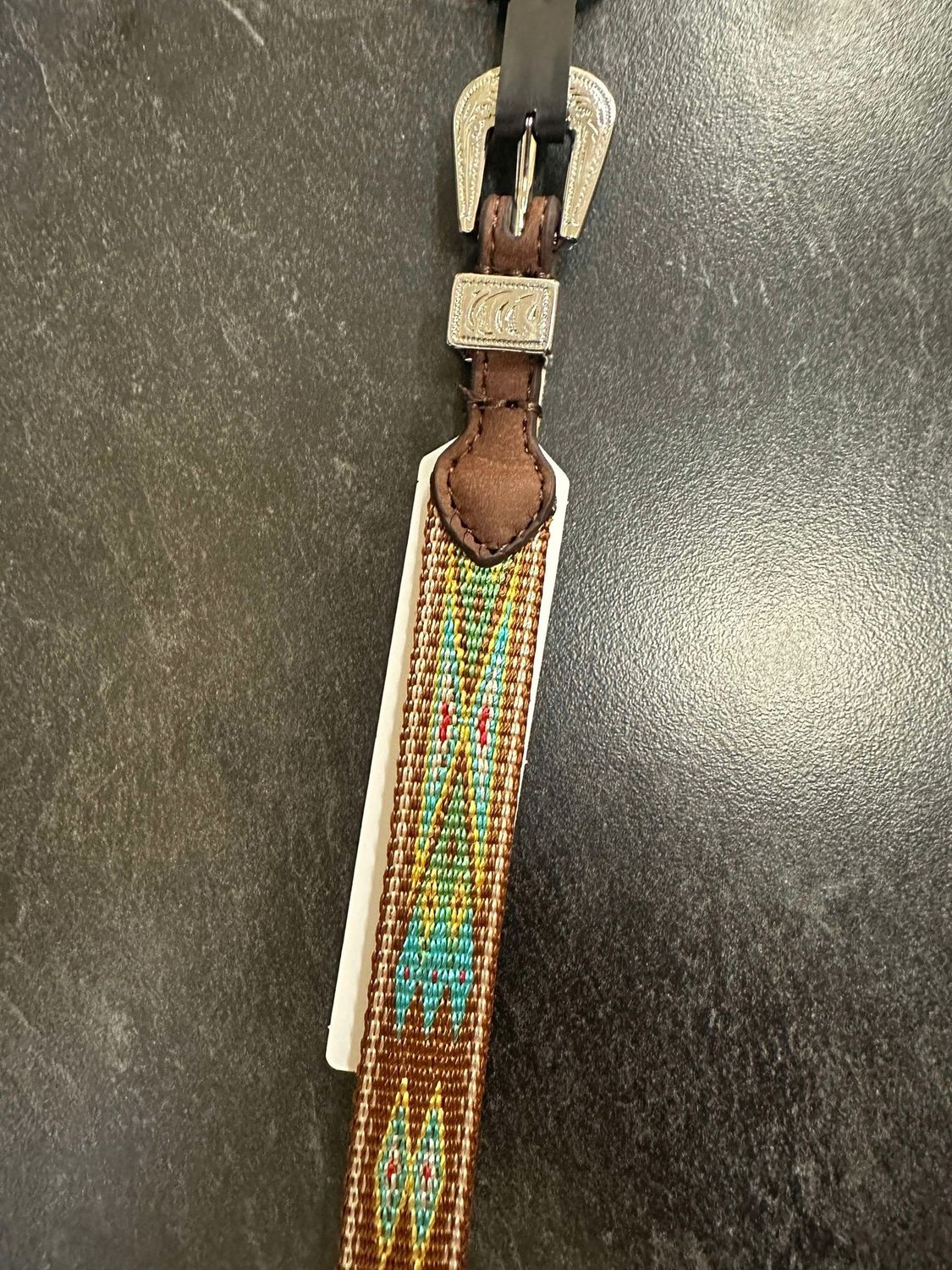 Multi Colored Stitched Hat Band 5/8&quot; Blk